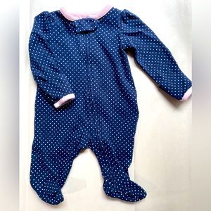Carter Baby Girl Polka Dots Romper LS with zipper 0M